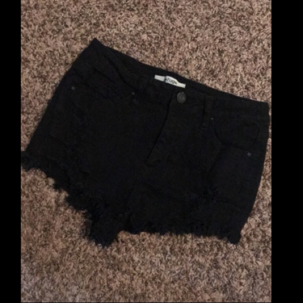 Black jean shorts